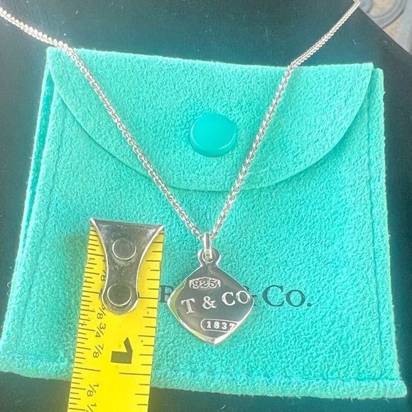 Tiffany & Co. π GIFTABLE 18β Necklace RARE 925 Silver +Pouch, BOX & Bag - Picture 9 of 17